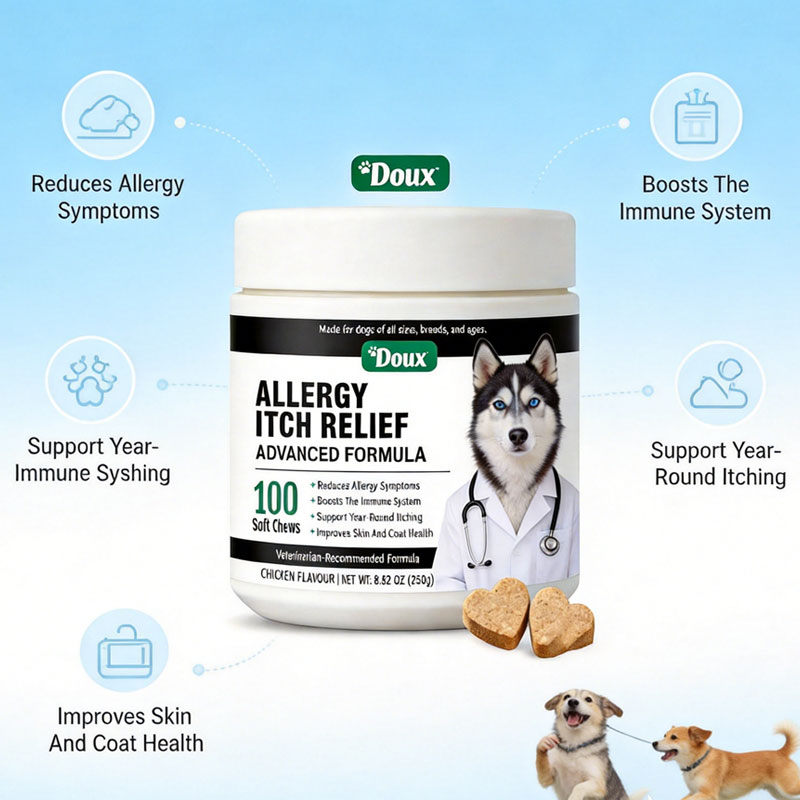 Dog Allergy Chews with Probiotics & Omega-3 – Skin & Coat Support for Dogs, 120 Count — Product image enlarged